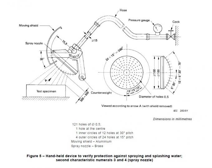 IEC 60529 IPX56 Portable Spray Water Jet Nozzles