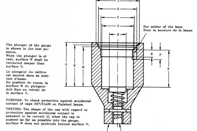 E27 Lamp cap gauge | Gauge For Caps On Finished Lamps for Testing Protection Against Accidental Contact During Insertion 0