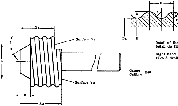 E40 Lamp cap gauge | Go gauges for screw threads of lampholders E40 | 7006-25-7 0