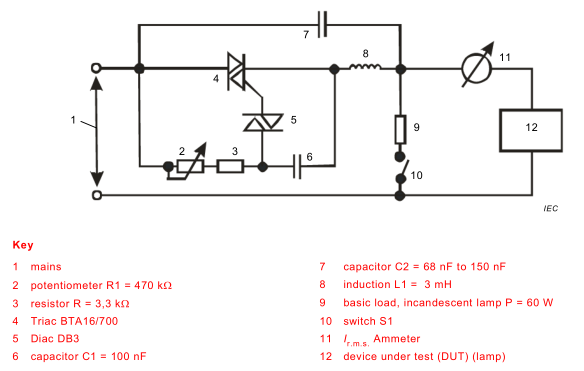 IEC62560-1 Figure 8 Test Circuit For Non-Dimmable Lamp At Dimmer Or Electronic Switch 0