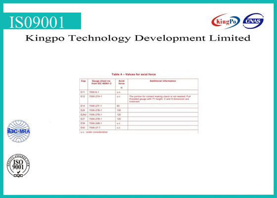 High Effcient Light Testing Equipment Axial Strength Of Edison Caps